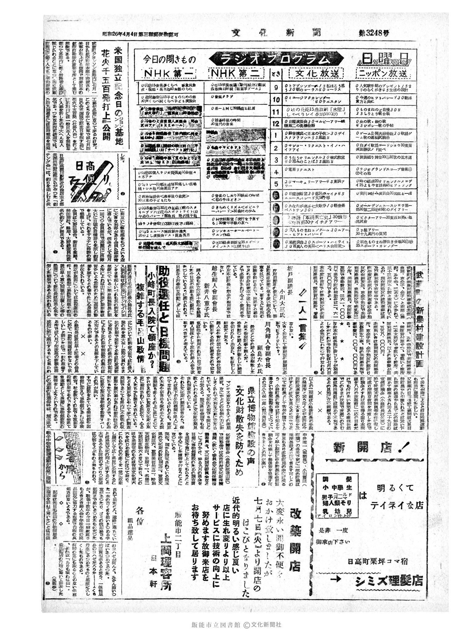 昭和34年7月5日4面 (第3248号) 