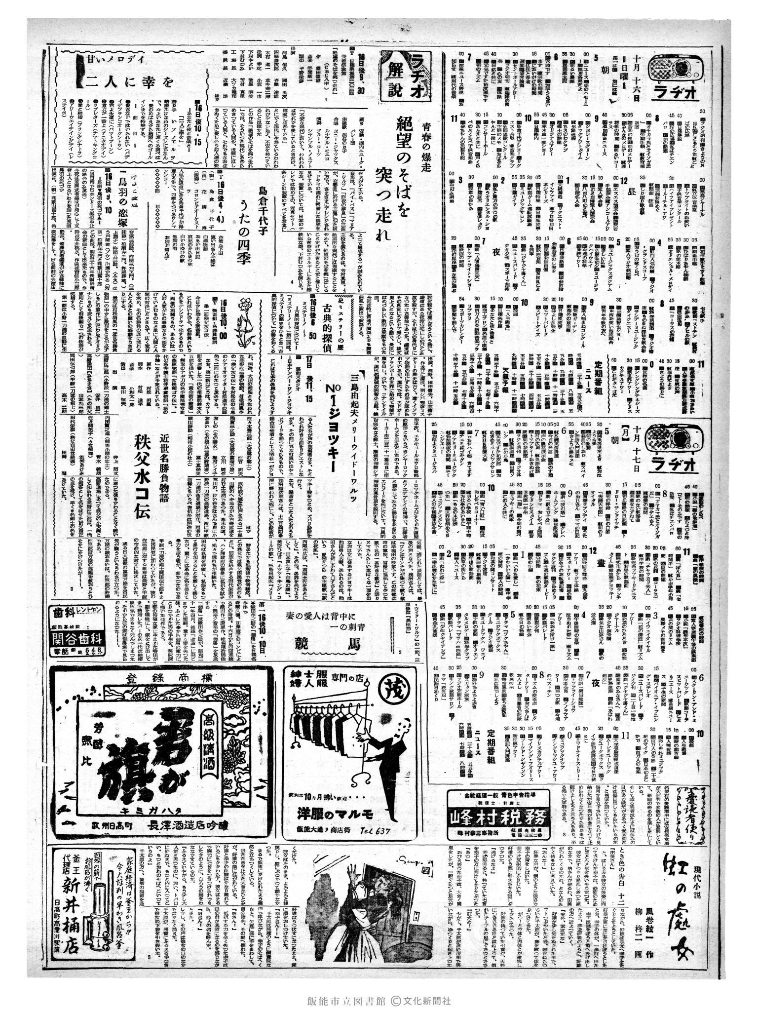 昭和35年10月16日2面 (第3665号) 