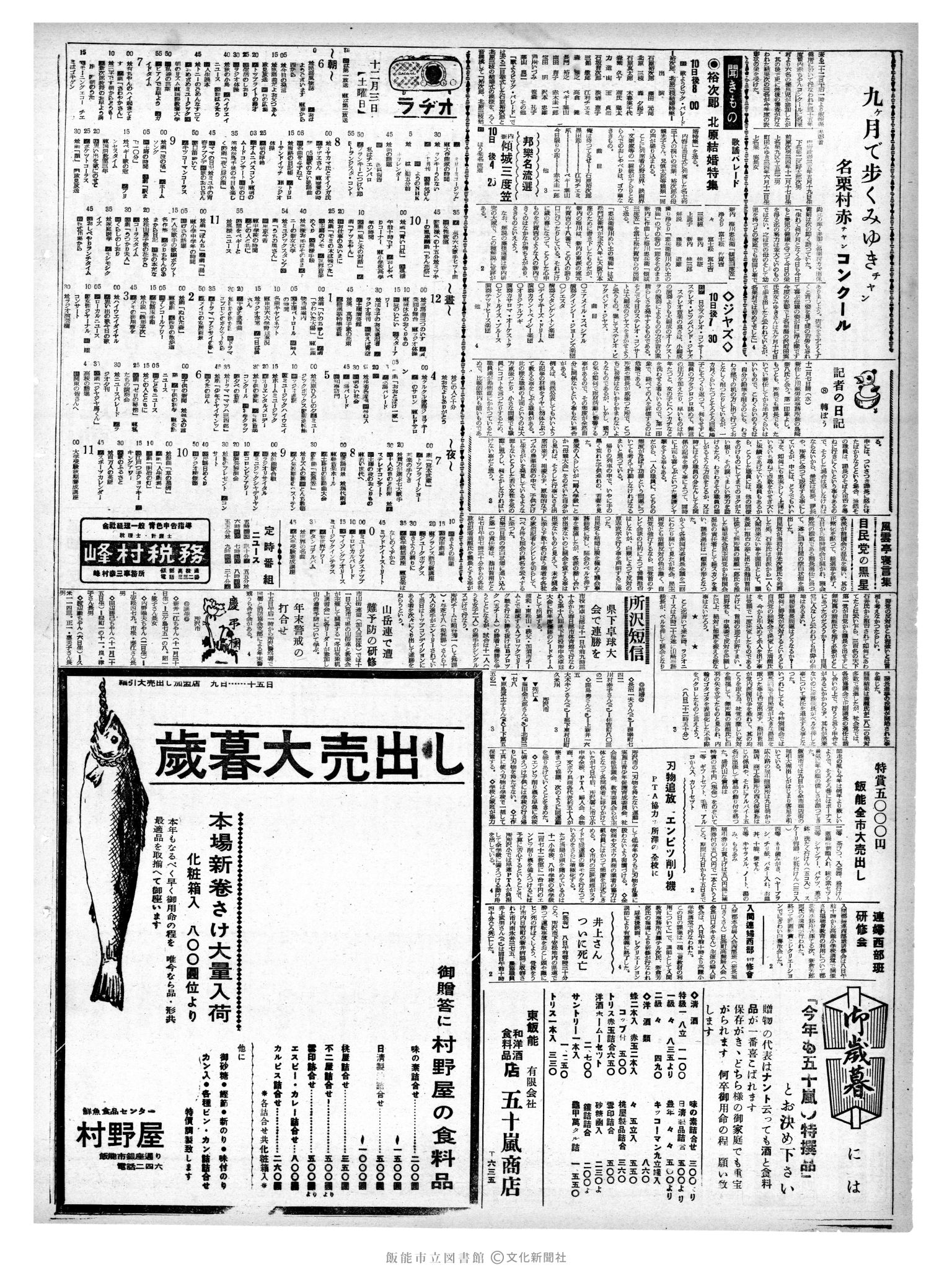 昭和35年12月10日2面 (第3712号) 