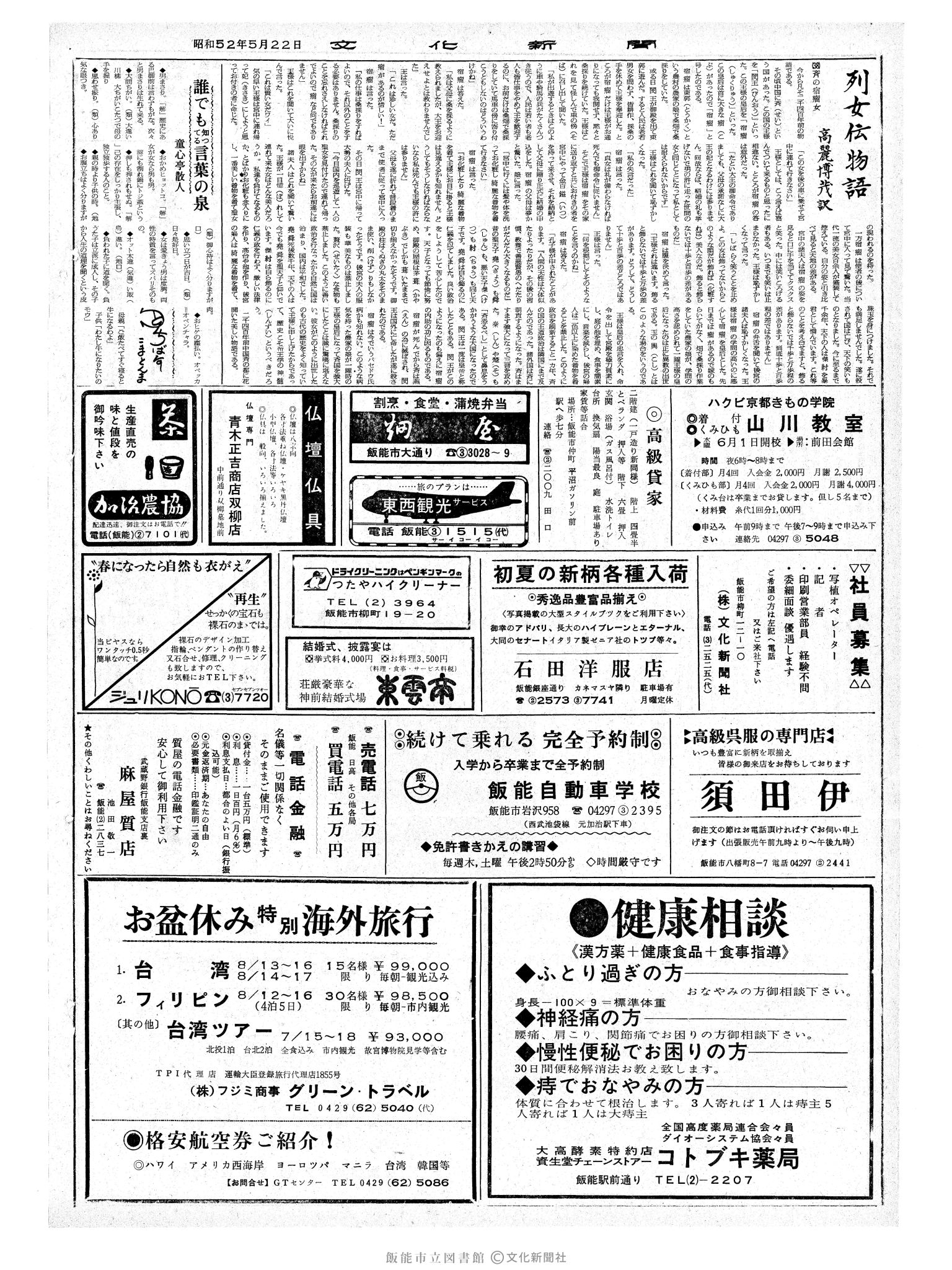 昭和52年5月22日2面 (第8705号) 