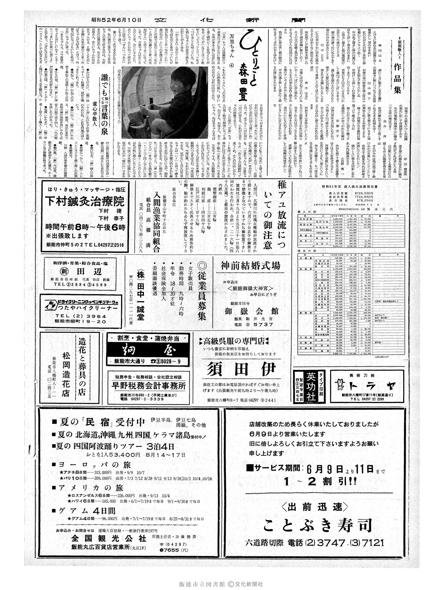 昭和52年6月10日2面 (第8721号) 