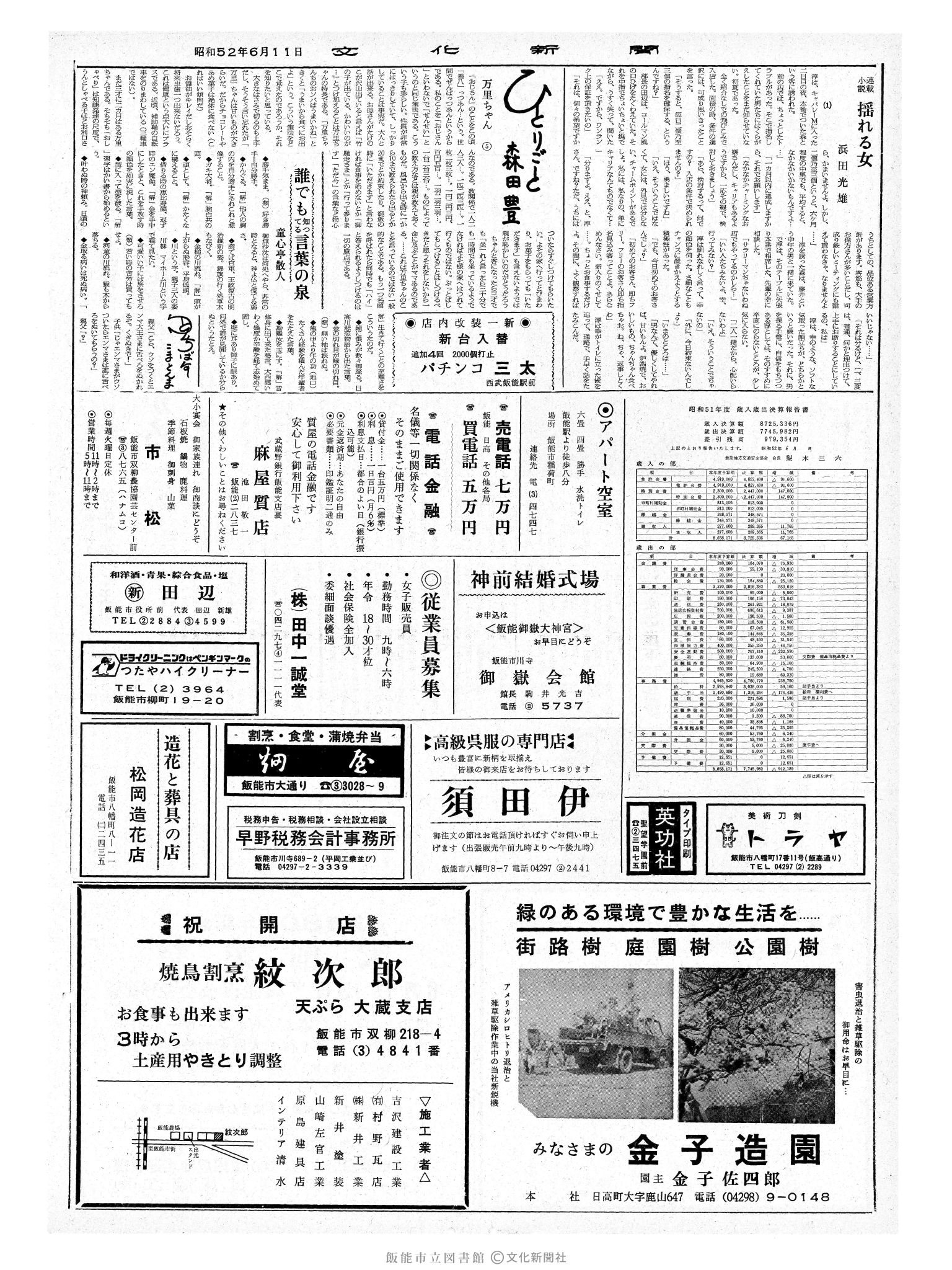 昭和52年6月11日2面 (第8722号) 