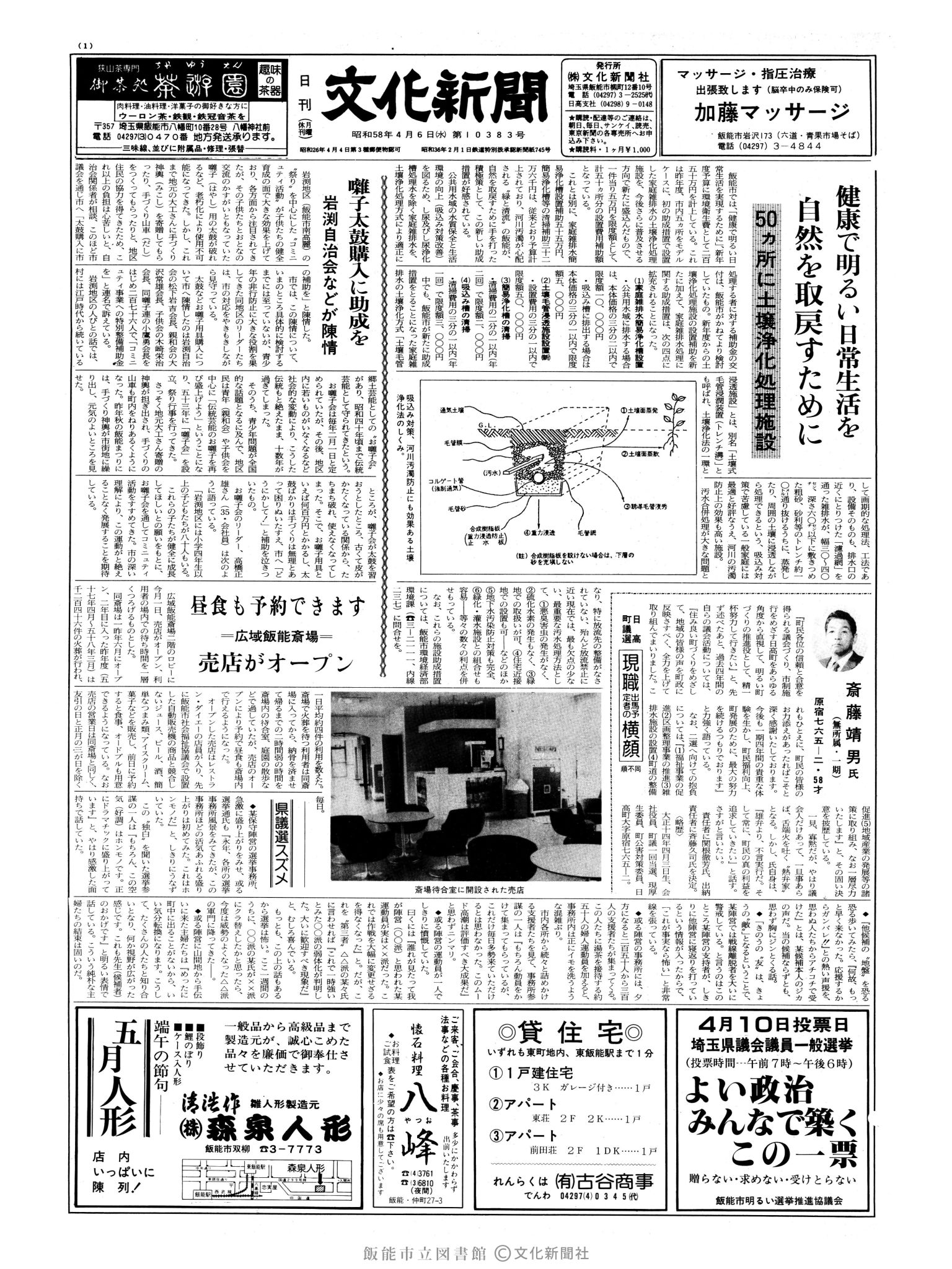 昭和58年4月6日1面 (第10383号) 