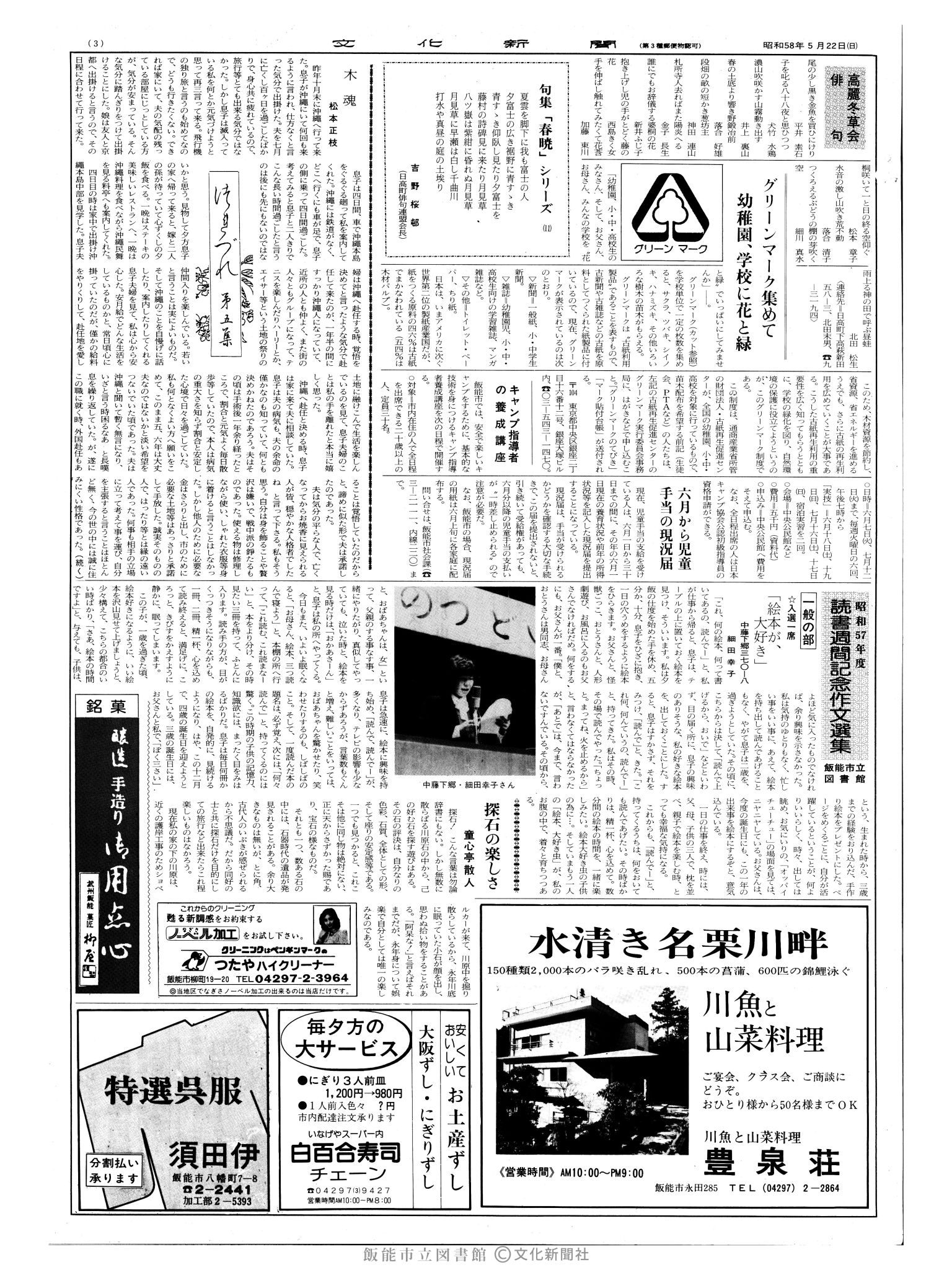 昭和58年5月22日3面 (第10420号) 