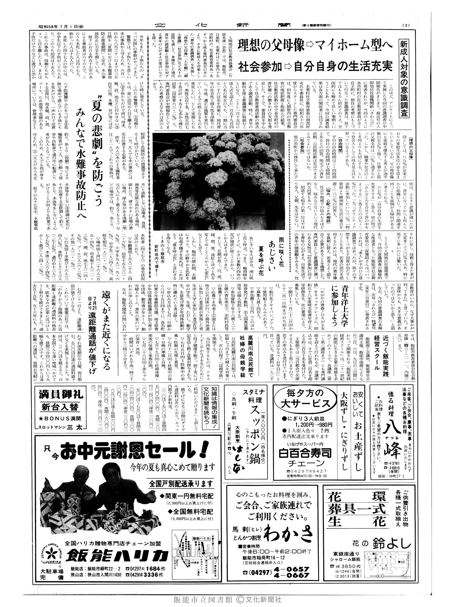 昭和58年7月1日2面 (第10454号) 