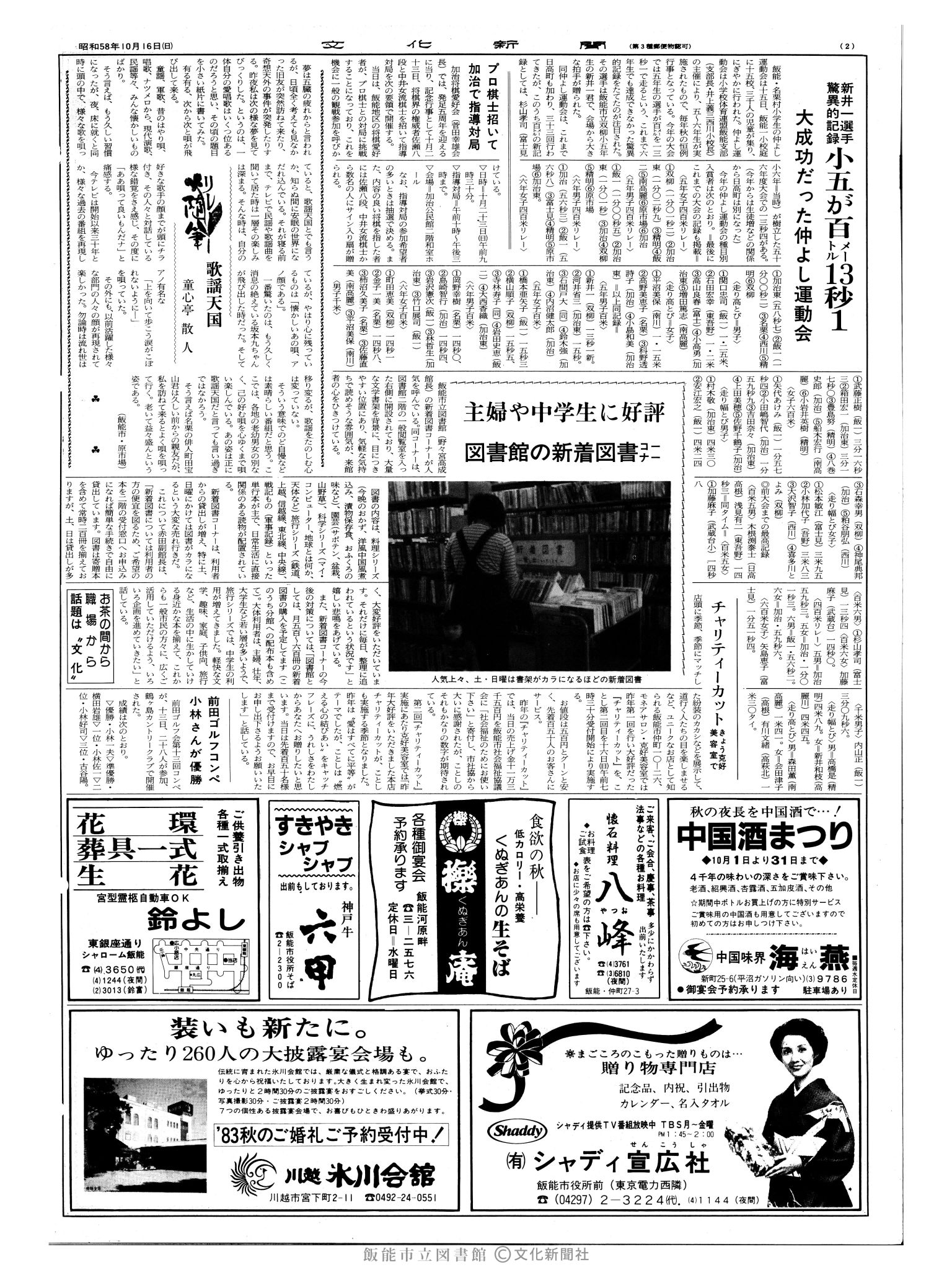 昭和58年10月16日2面 (第10540号) 