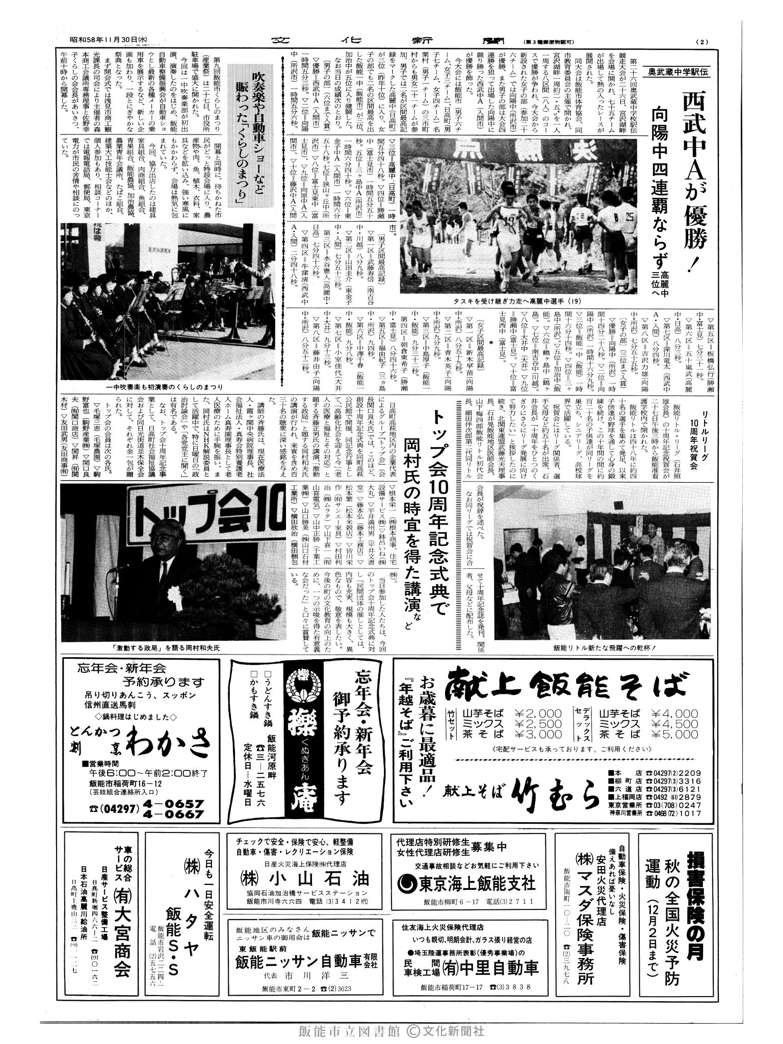 昭和58年11月30日2面 (第10576号) 