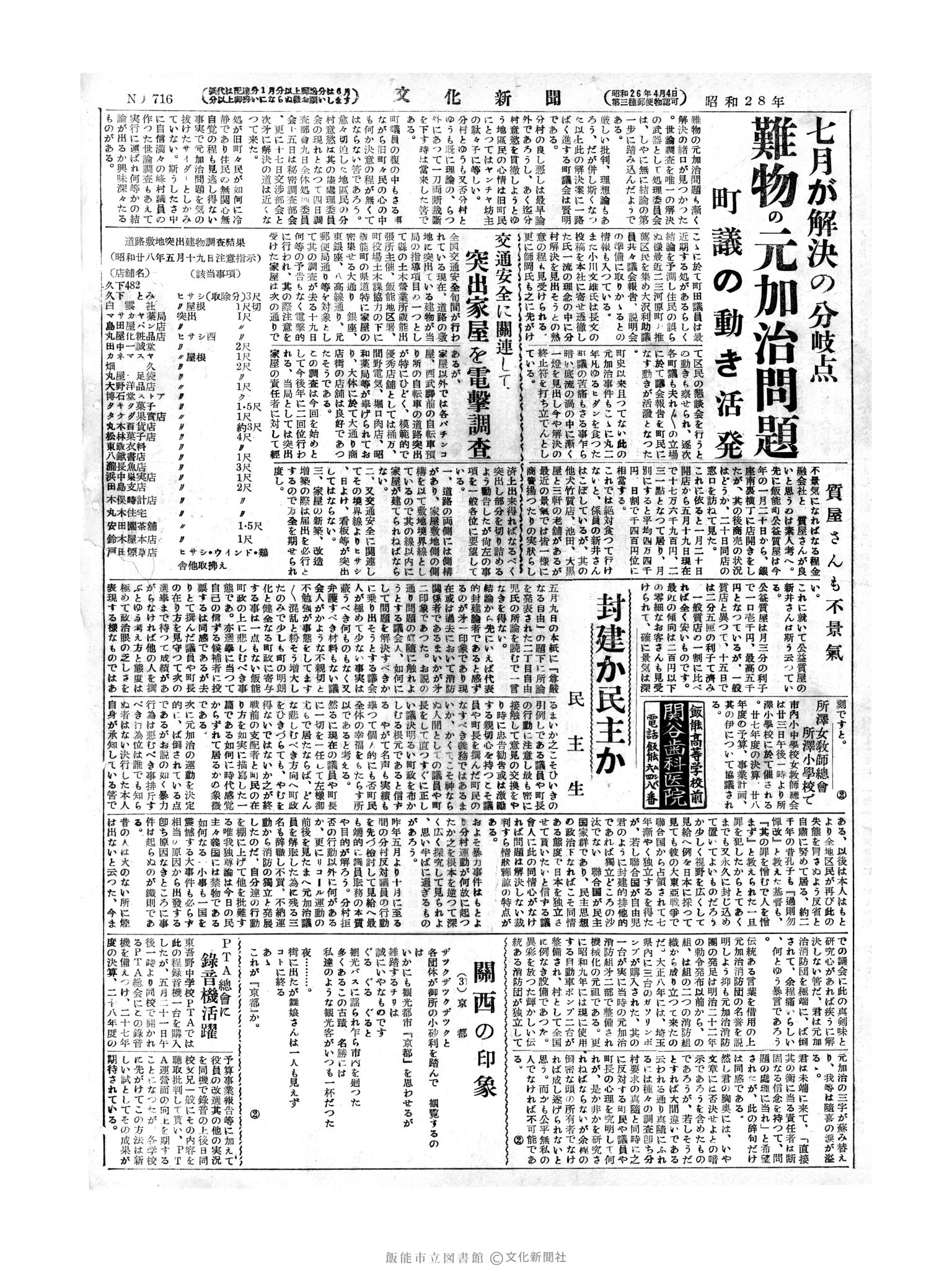 昭和28年5月22日2面 (第716号) 