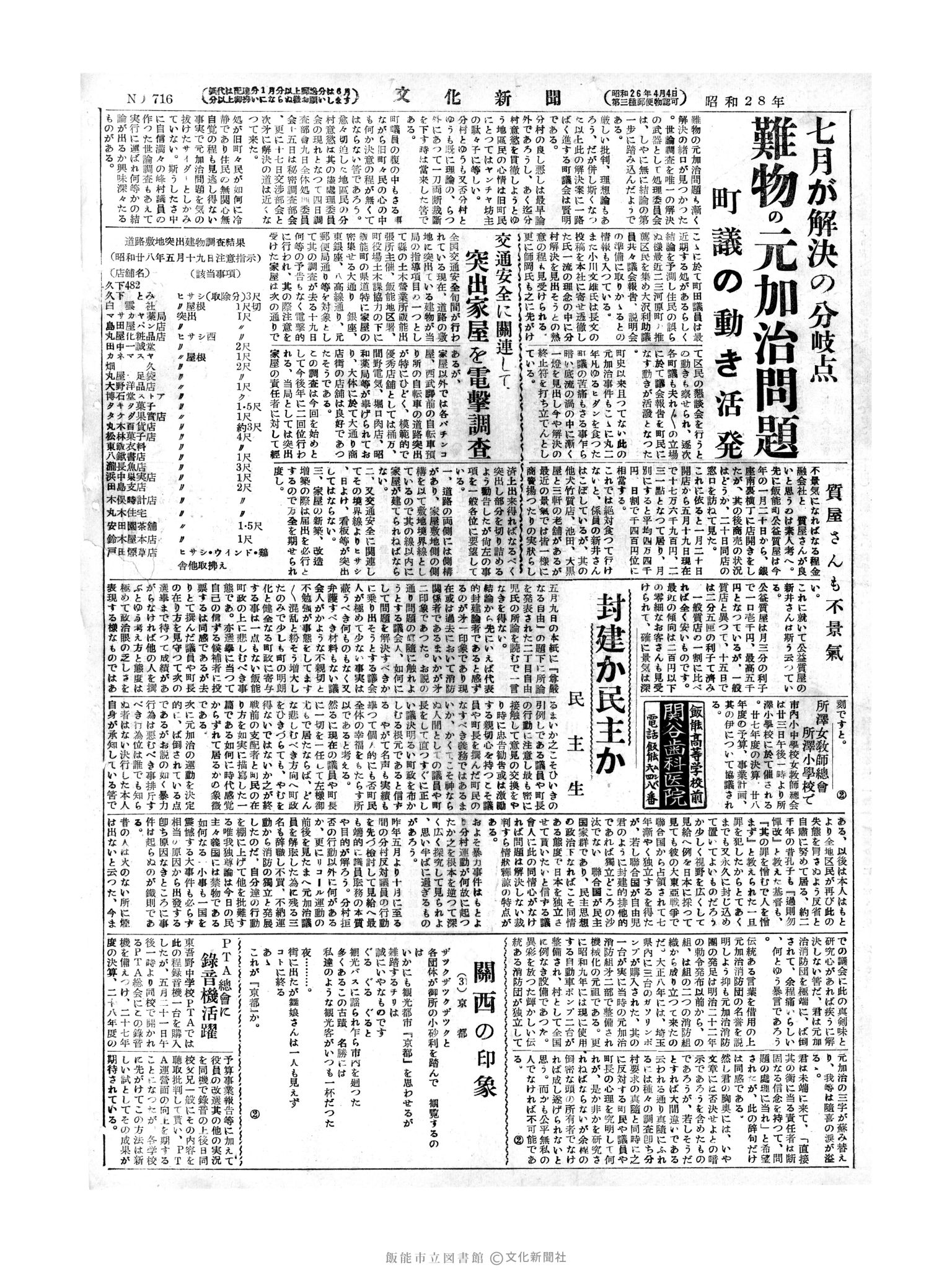 昭和28年5月22日2面 (第716号) 