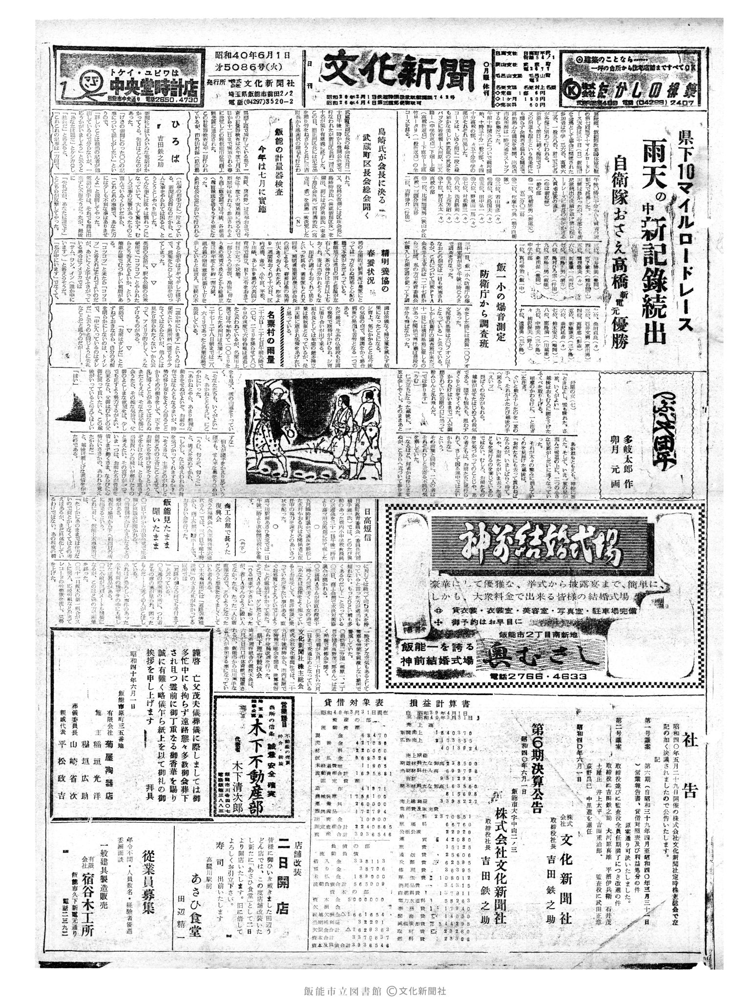 昭和40年6月1日1面 (第5086号) 