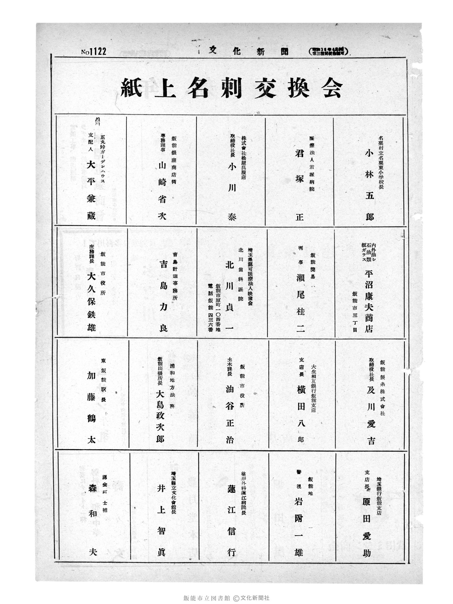 昭和29年1月1日4面 (第1122号) 広告ページ